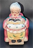 Vintage Ceramic Granny Wheelchair Cookie Jar