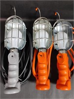 3 Metal Shield Hanging Work Lights