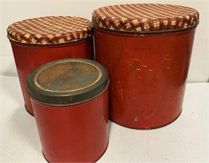 3 Old Tin Canisters (Decorware)