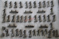 Antique ca. WWI Lead Soldiers in Display Case