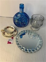 Disney Polynesian Glass, Tea Cup, JFK Blue Bottle