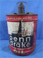 Vintage 5 Gallon Penn Drake Oil Can