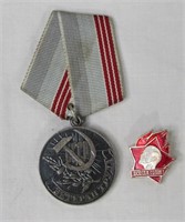 Russian Military Medal & Hat Pin