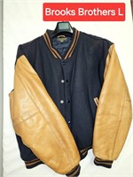 Brooks Brothers Jacket Leather and Wool Large