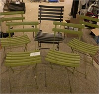 5 Metal Slat Folding Chairs