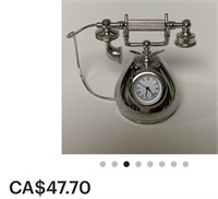 Miniature old rotary telephone desk top clock,