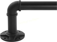 Industrial Black Curtain Rod  Adjustable (48-84)