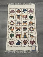 Vintage Hayim Country Patchwork Woven Rug