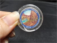 2010 Grand Canyon Colorized Washington Quarter