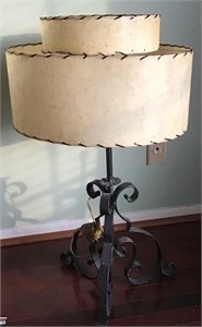 WROUGHT IRON LAMPS WITH DOUBLE SHADES