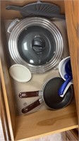 Drawer Lot of Lids and Pans