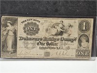 1845 Delaware Bridge Co. $1 Note