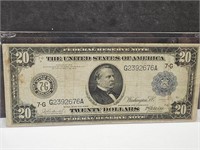 1914 $20 Federal Reserve Note Saddle Blanket