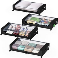 NEW $110 4 Pack Under Bed Storage with Wheels,