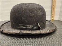 Antique 1900s Derby Bowler hat. The Bellemont Hat