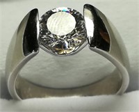 2 Ct Round Brilliant Diamondite Sterling Ring