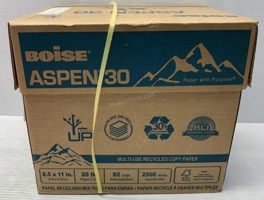 2500 Sheets of Boise Aspen MultiUse Copy Paper NEW