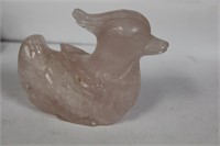 A Vintage Chinese Rose Quartz Duck