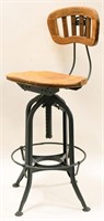 Vintage Industrial Drafting Table Stool