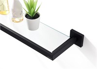 BUVELOT Black Glass Bathroom Shelf, Glass Shelf fo