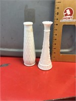 Pair of milk glass vases