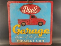 Metal wall sign "Dad's Garage" 21" x 21"