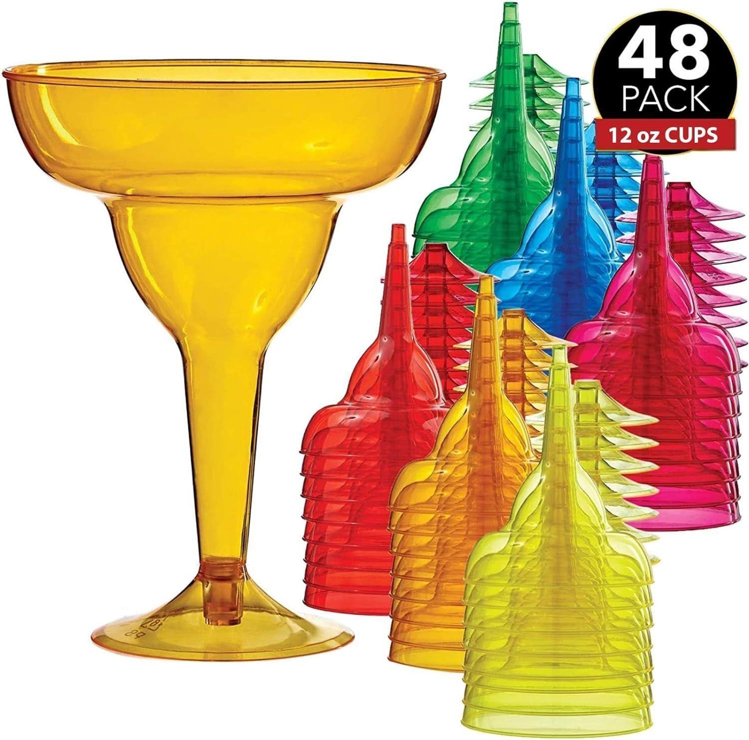 Multicolor Disposable 48 Plastic Margarita Glasses