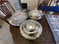 DR - Silverplate & Pyrex Dinnerware Lot