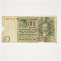 German Zehn Reichsmarkd 10 1924-1929