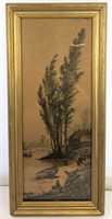 Framed Print On Canvas River Scene