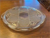 Pressed Glass Cake Plate