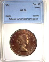 1962 Dollar NNC MS66 Canada