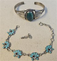Sterling Native American Jewelry 2 Bracelets
