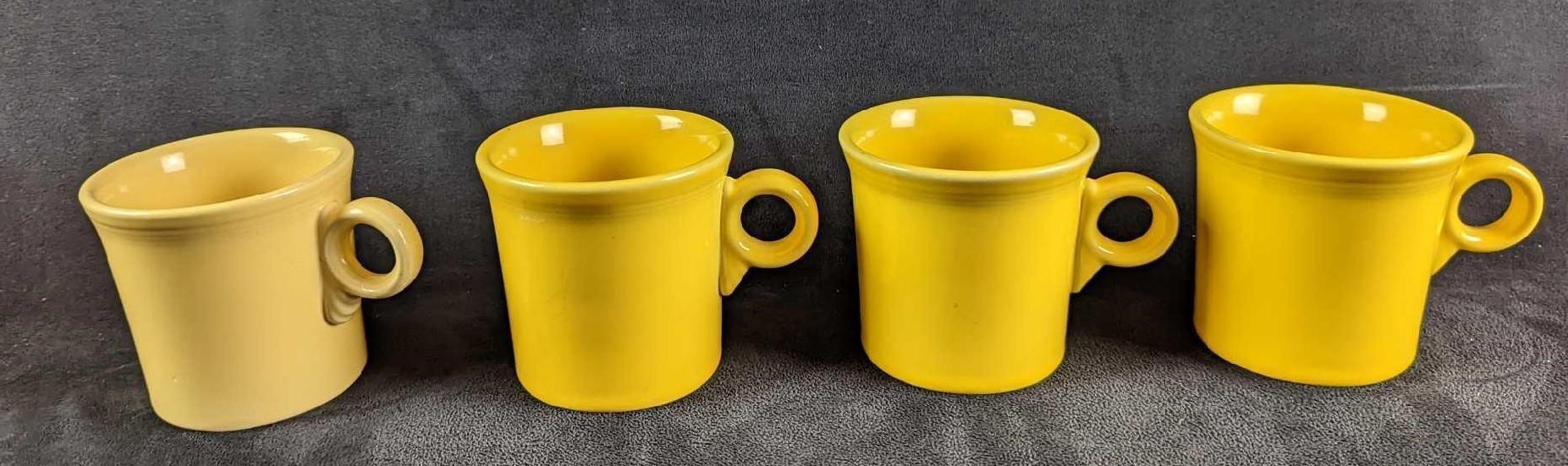 4 Vintage Yellow Sunflower HLC Fiesta Mugs