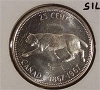 1878-1967 Canada Silver Unc. 25 Cent Coin
