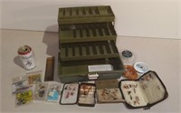 Tackle Box W/ Lot Of Flies For Fly Fishing