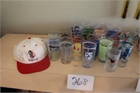 25 DERBY GLASSES FROM THE 2000'S, 2 SIGNED HATS