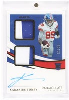 #51/99 KADARIUS TONEY AUTO FOOTBALL PATCH CARD