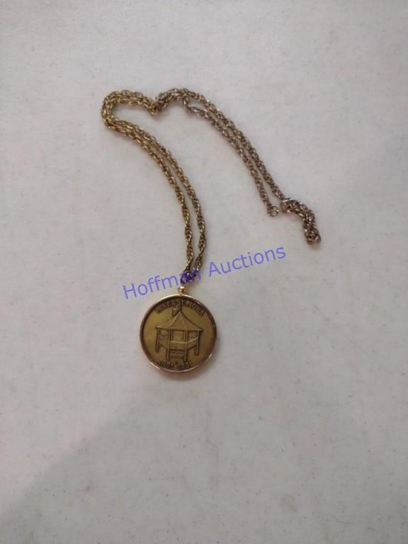 Luverne, IA 1881-1981 necklace, medallion