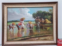 Oil on Canvas, Rice Workers