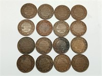 OF) 16 Canadian large cents