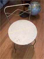 Small metal vanity stool
