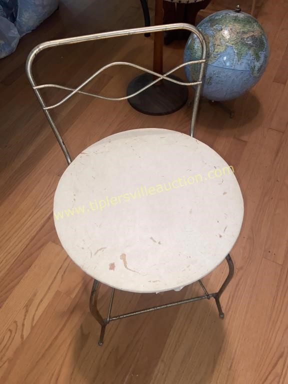 Small metal vanity stool