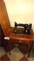 Vintage Sewing Machine Cabinet w/Singer Sewing