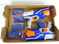 2 Nerf Disruptor Elite Guns W/Additional Ammo