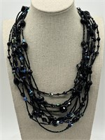 1950's Black Austrian AB Crystal Necklace