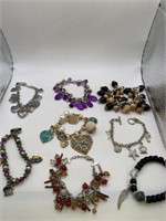 CHARM BRACELET LOT OF 8