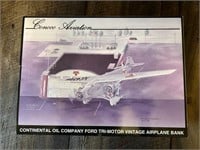 Conoco Aviation Ford Diecast Airplane Bank in Box