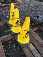 (3) YELLOW "DROP ZONE DANGER " CONES