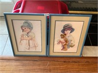 Boy and girl framed pictures